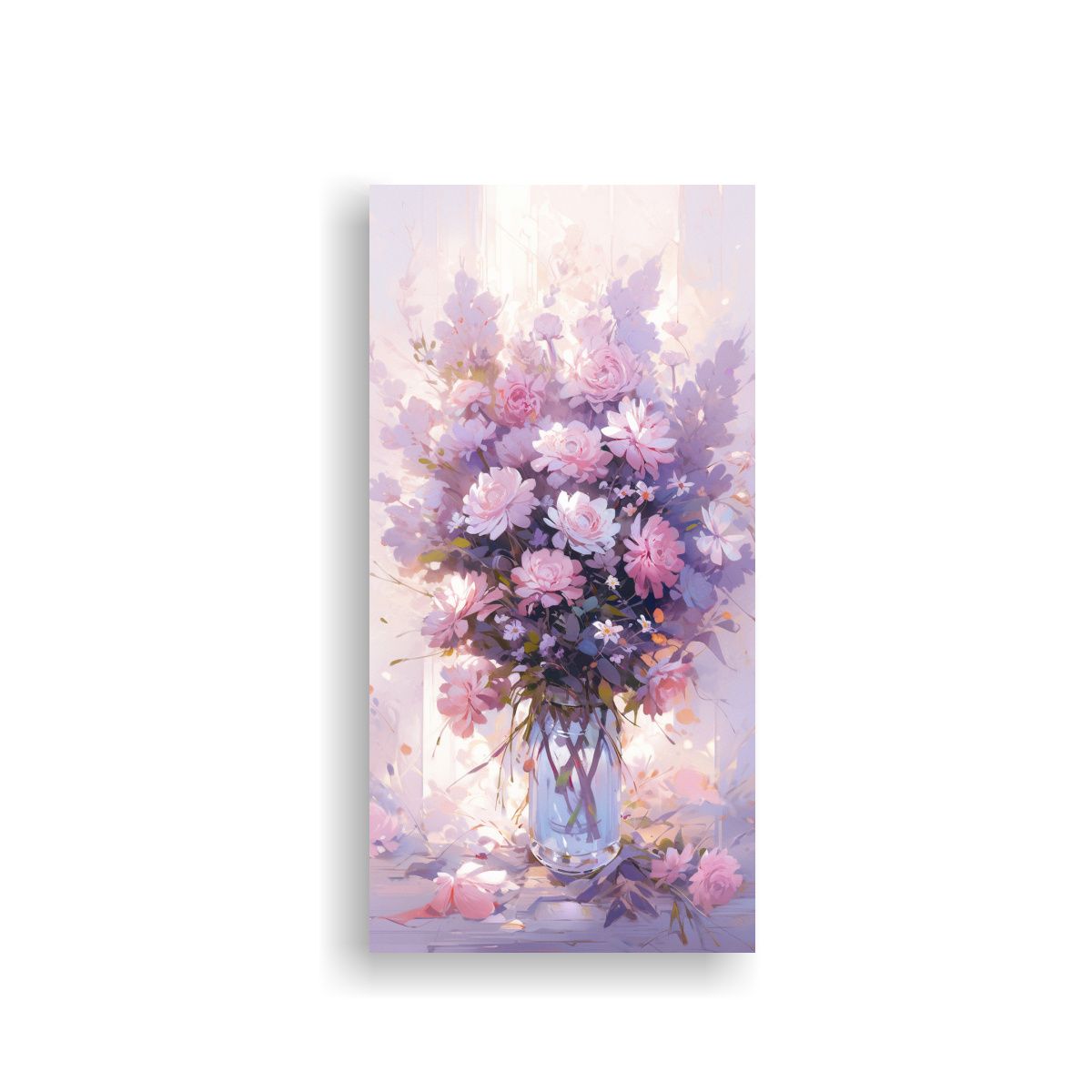 GENERICO - Pintura En Bastidor Estilo Galería Floral 50x100 Cm