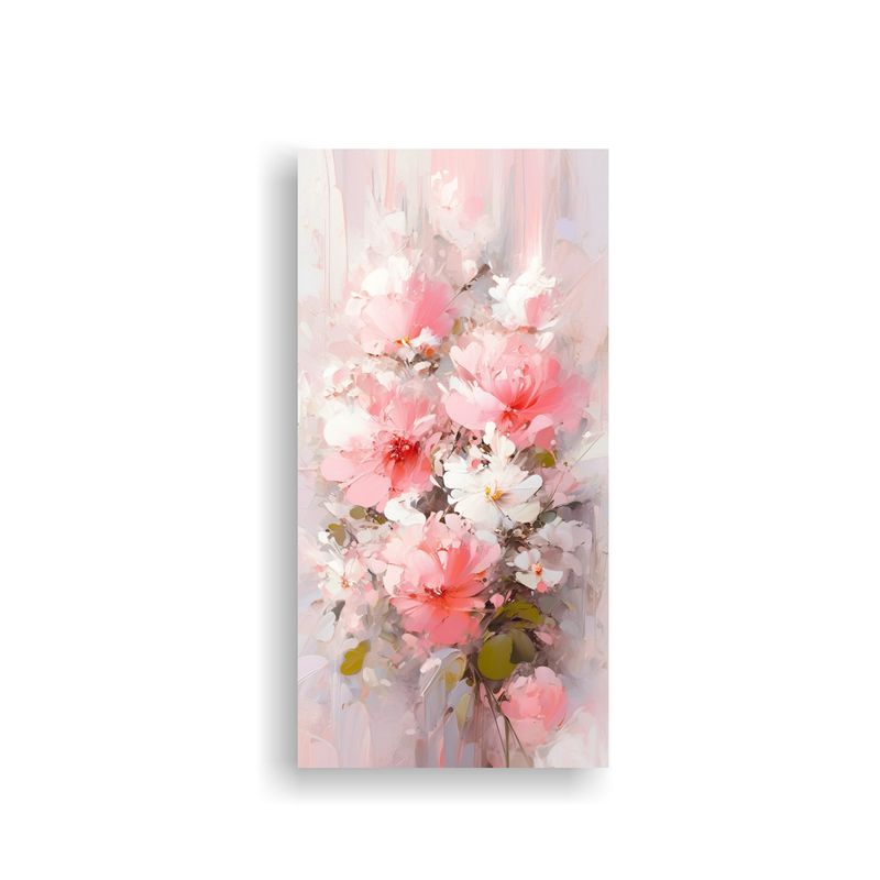 GENERICO - Pintura Abstracta Elegancia Flores Blancas Y 70x140 Cm