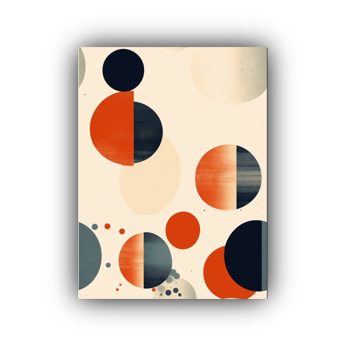 GENERICO - Cuadro Acuarela Interiores Con Círculos En Beige 80x120 Cm