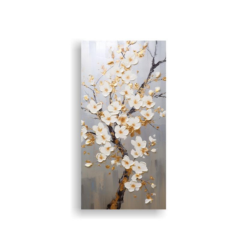 GENERICO - Pintura Innovadora De Flores De Cerezo Doradas En 80x160 Cm