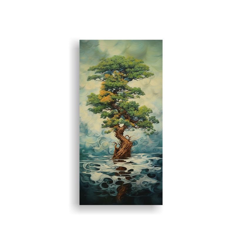 GENERICO - Pintura Abstracta De Un árbol De Ciprés En 50x100 Cm