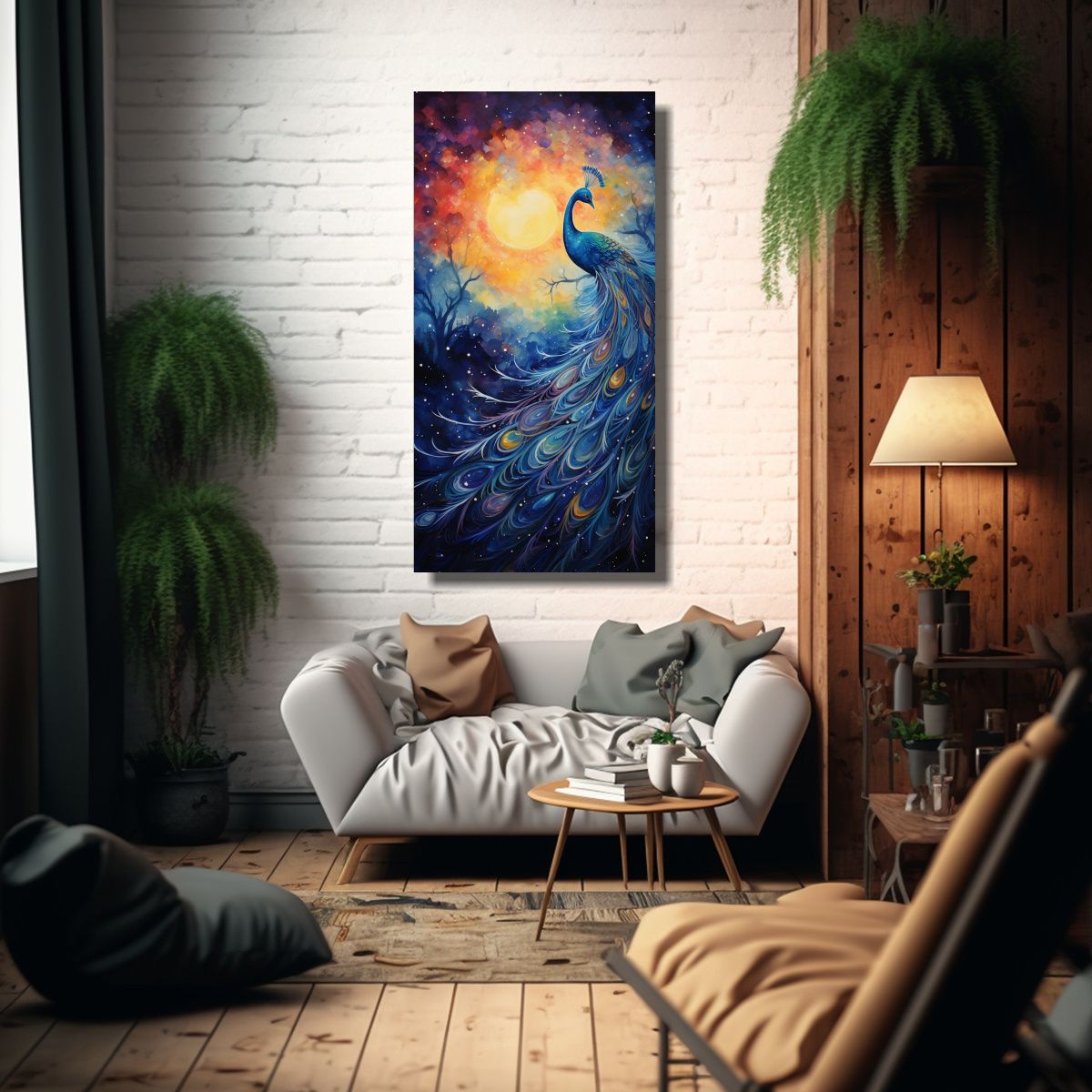 GENERICO - Cuadro Decorativo De Luna Creciente Abstracta En 50x100 Cm