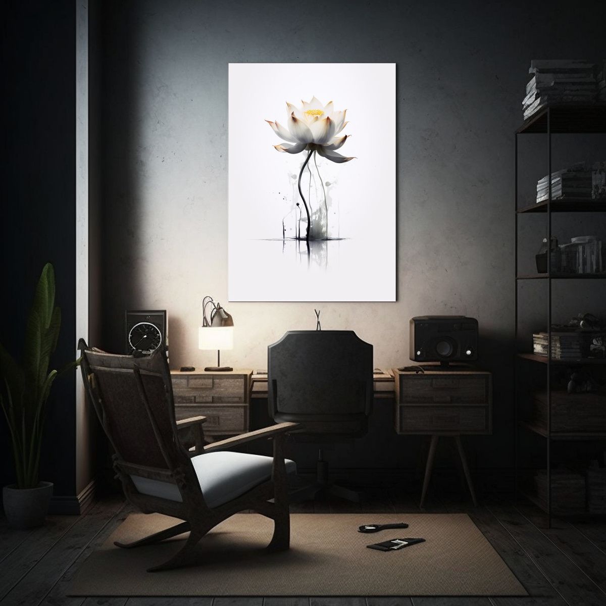 GENERICO - Pintura Decorativa Inspiración Calma Loto Flor 80x120 Cm