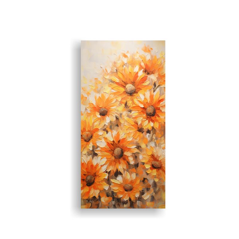 GENERICO - Cuadro Lienzo Composición Simetría Girasoles 70x140 Cm
