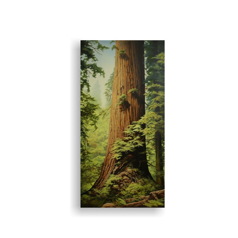 GENERICO - Cuadro Inspirador Del Árbol De Secuoya Pintura 40x80 Cm