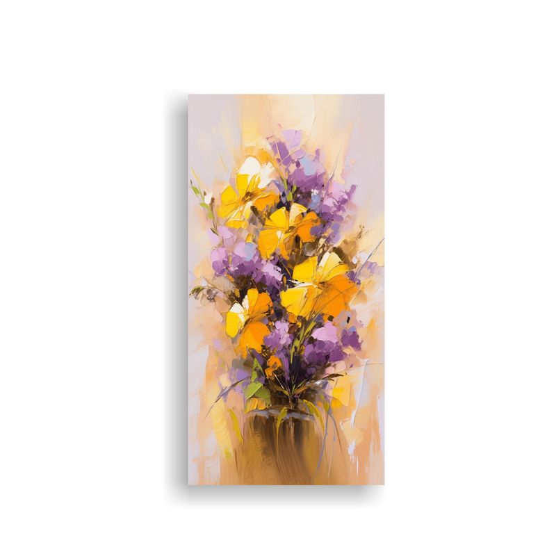 GENERICO - Cuadro De Arte De Pared Abstracción Flores 80x160 Cm