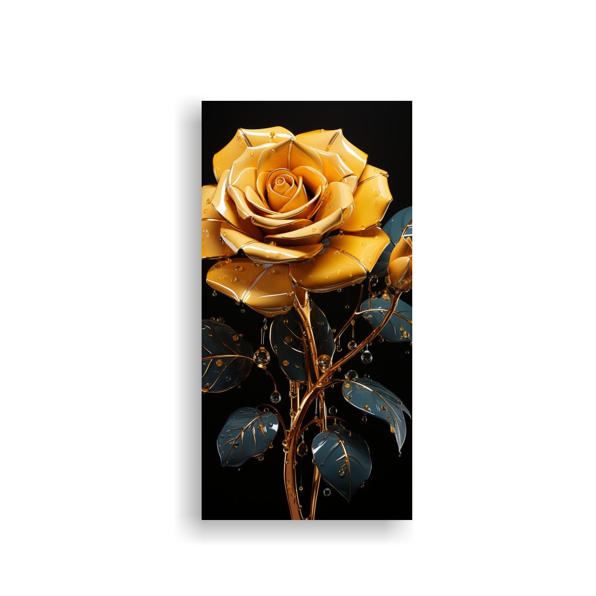 GENERICO - Cuadro Hermoso Living De Una Rosa Amarilla 50x100 Cm