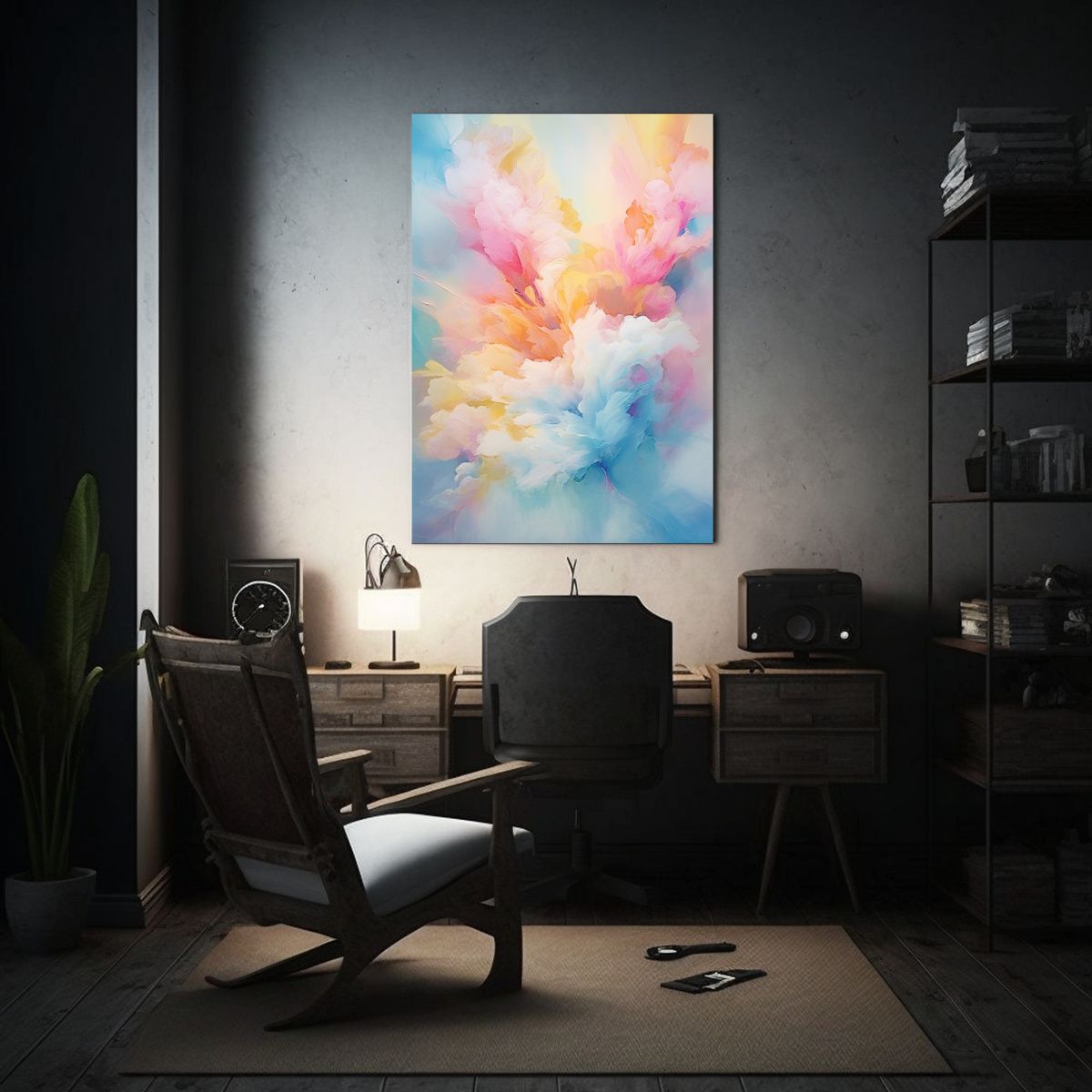 GENERICO - Cuadro De Tela Acuarela Street Art Con Pintura 80x120 Cm