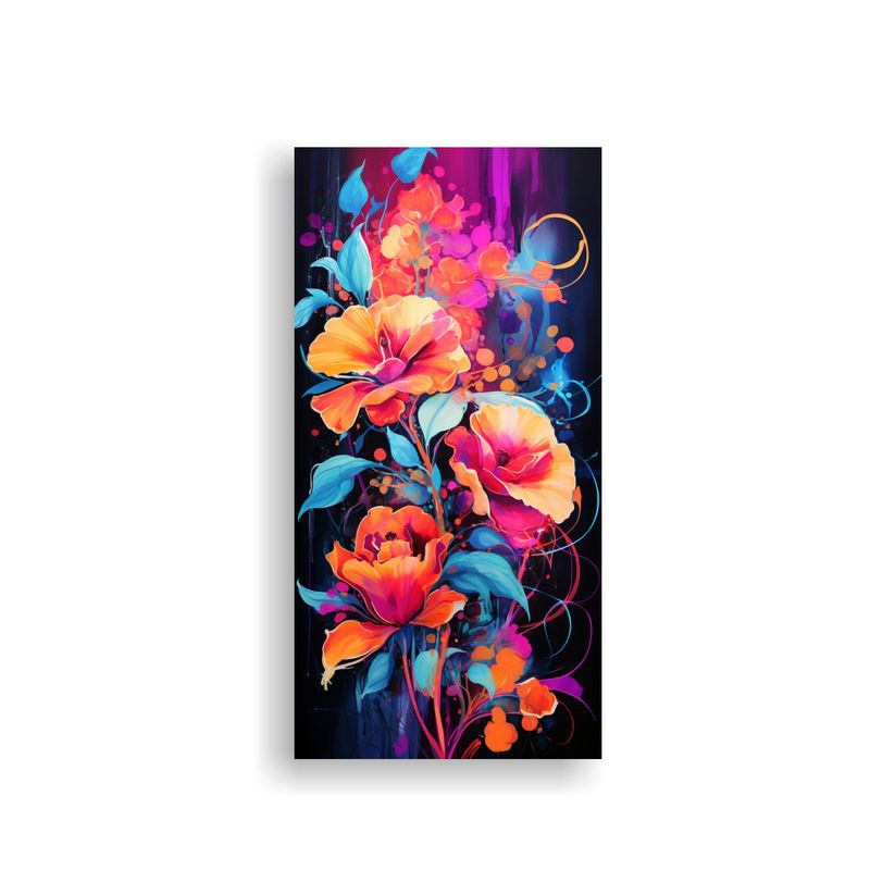 GENERICO - Cuadro Lienzo Vertical Colores Vibrantes Estilo 80x160 Cm
