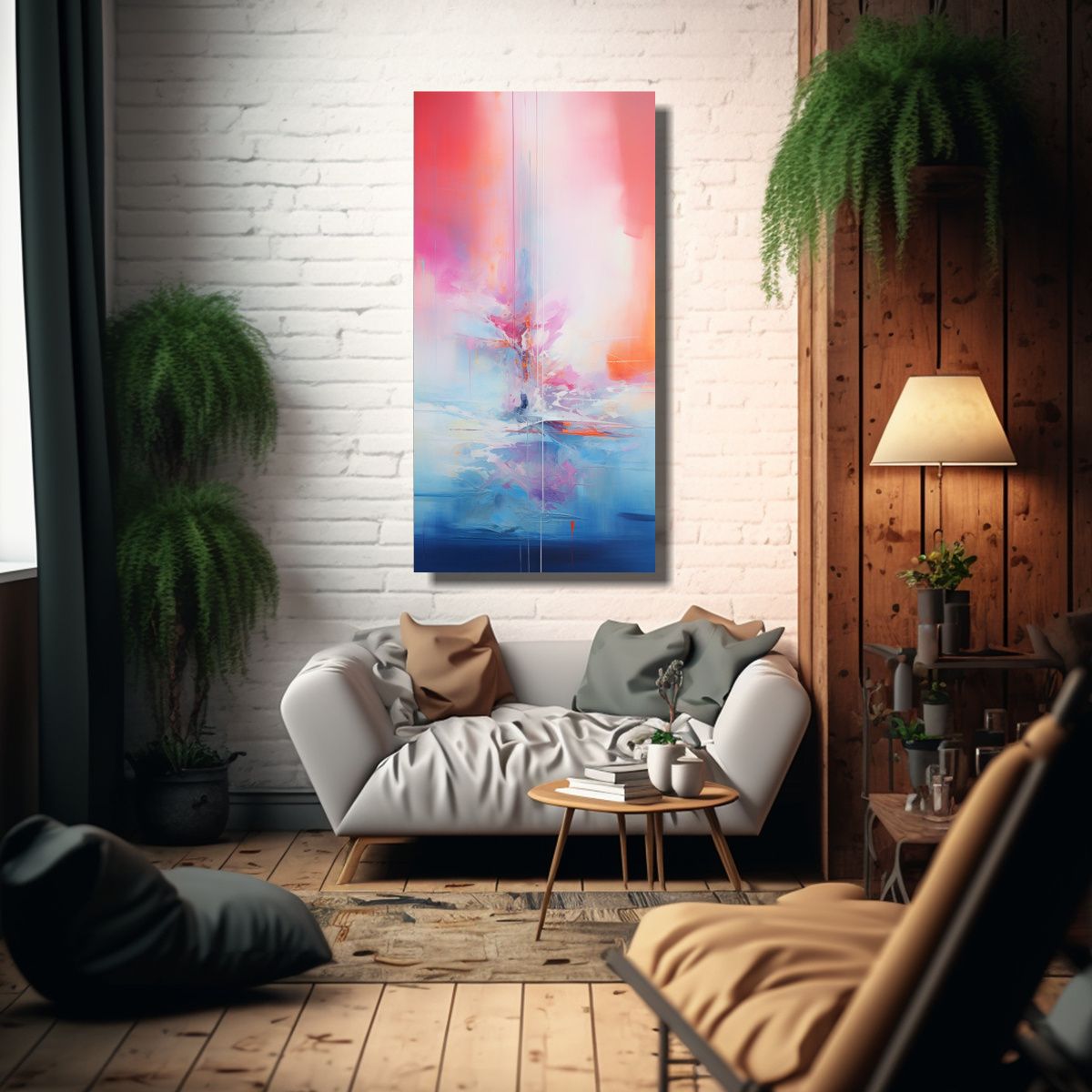 GENERICO - Pintura Abstracta Arte Calidos Alegría Cambiando 40x80 Cm