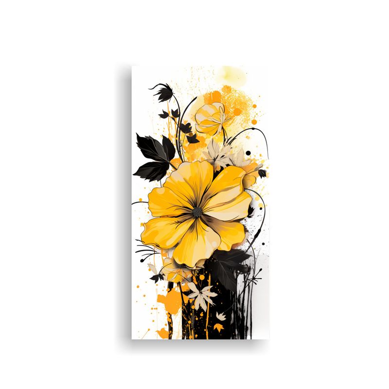 GENERICO - Lienzo Creativo Impresionante Amarillo Y Negro 80x160 Cm