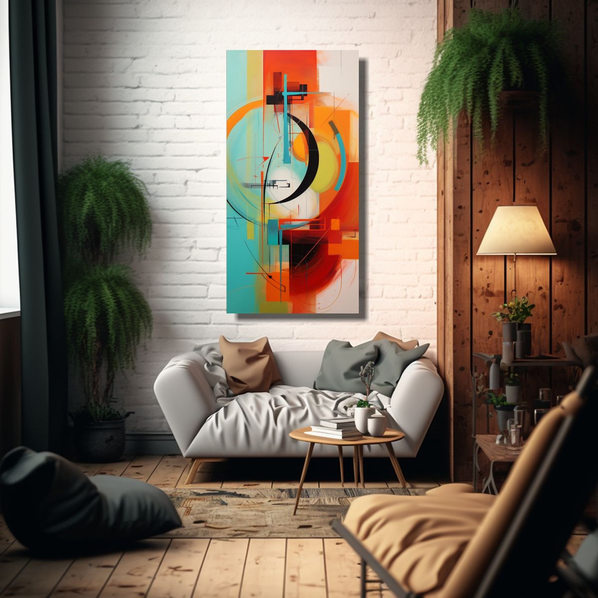 GENERICO - Cuadro Abstracto De Arte Para Decoración De 80x160 Cm