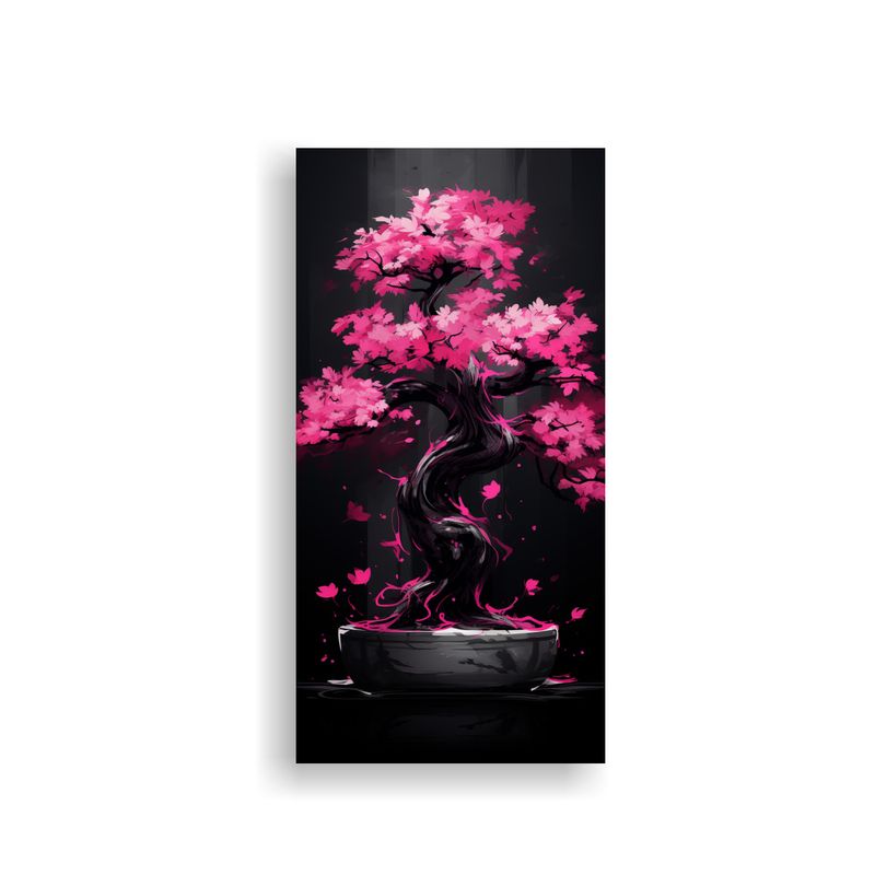 GENERICO - Pintura Decorativa Salón A Bougainvillea Bonsai 70x140 Cm