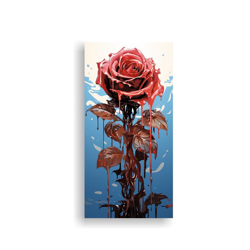 GENERICO - Arte De Pared Concepto Tematica Rosa Derretida 70x140 Cm