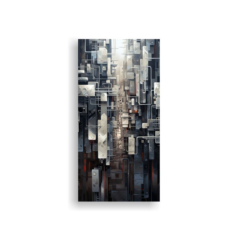GENERICO - Pintura Decorativa De Una Ciudad Cibernética En 40x80 Cm