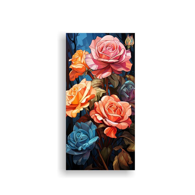 GENERICO - Cuadros Decorativos De Rosas Híbridas Pop Art 30x60 Cm