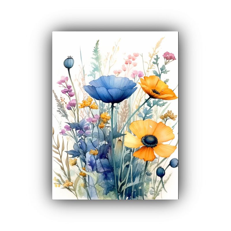 GENERICO - Pintura Acuarela Wildflowers Con Diseño De 80x120 Cm