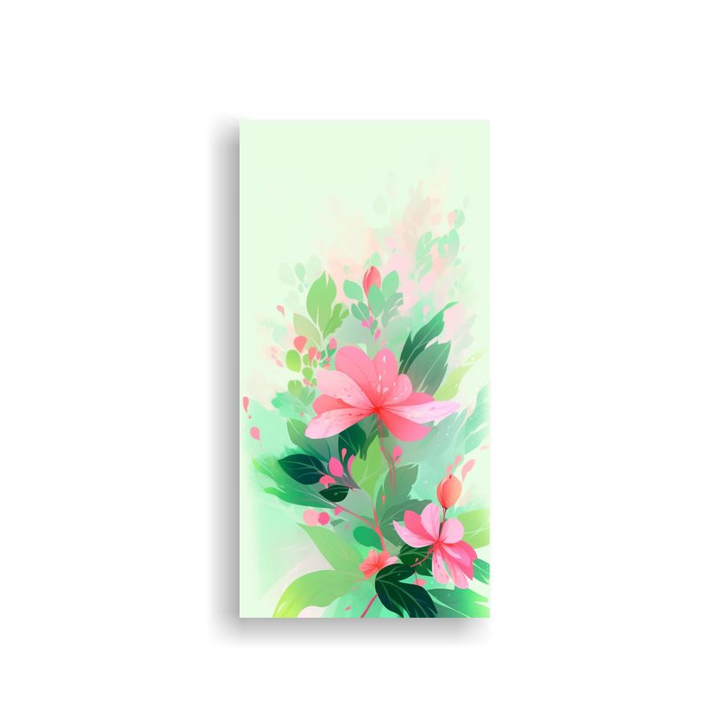 GENERICO - Cuadro Espectacular En Verde Y Rosa Con 30x60 Cm