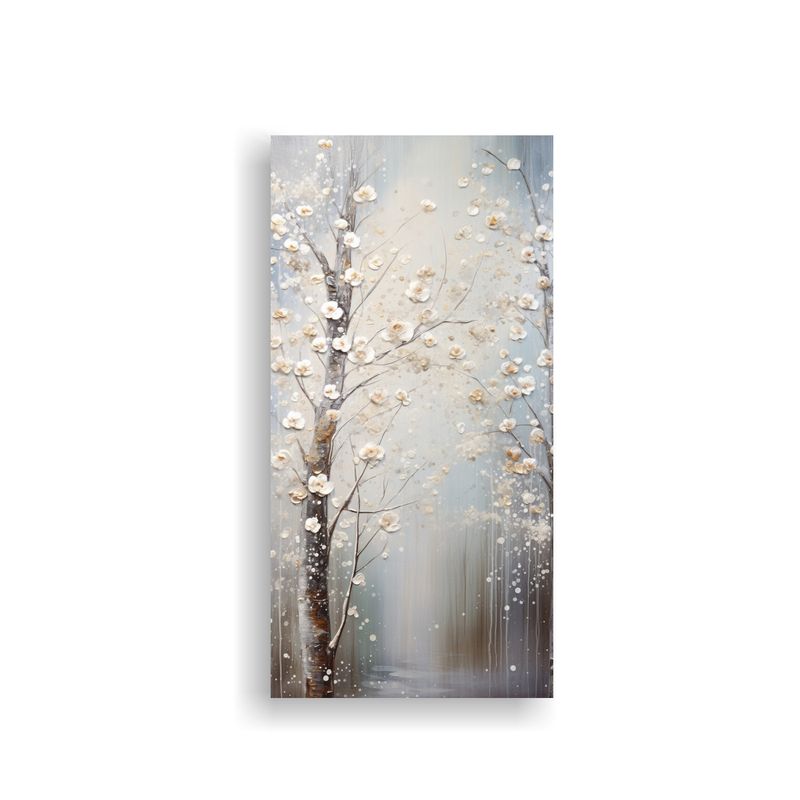 GENERICO - Pintura Lienzo Movimiento Baño En Blanco Y 80x160 Cm