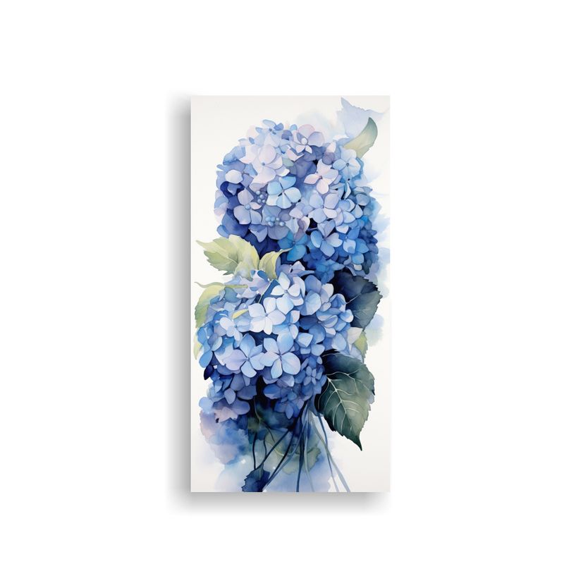 GENERICO - Pintura Abstracta De Flores De Hortensias En 20x40 Cm