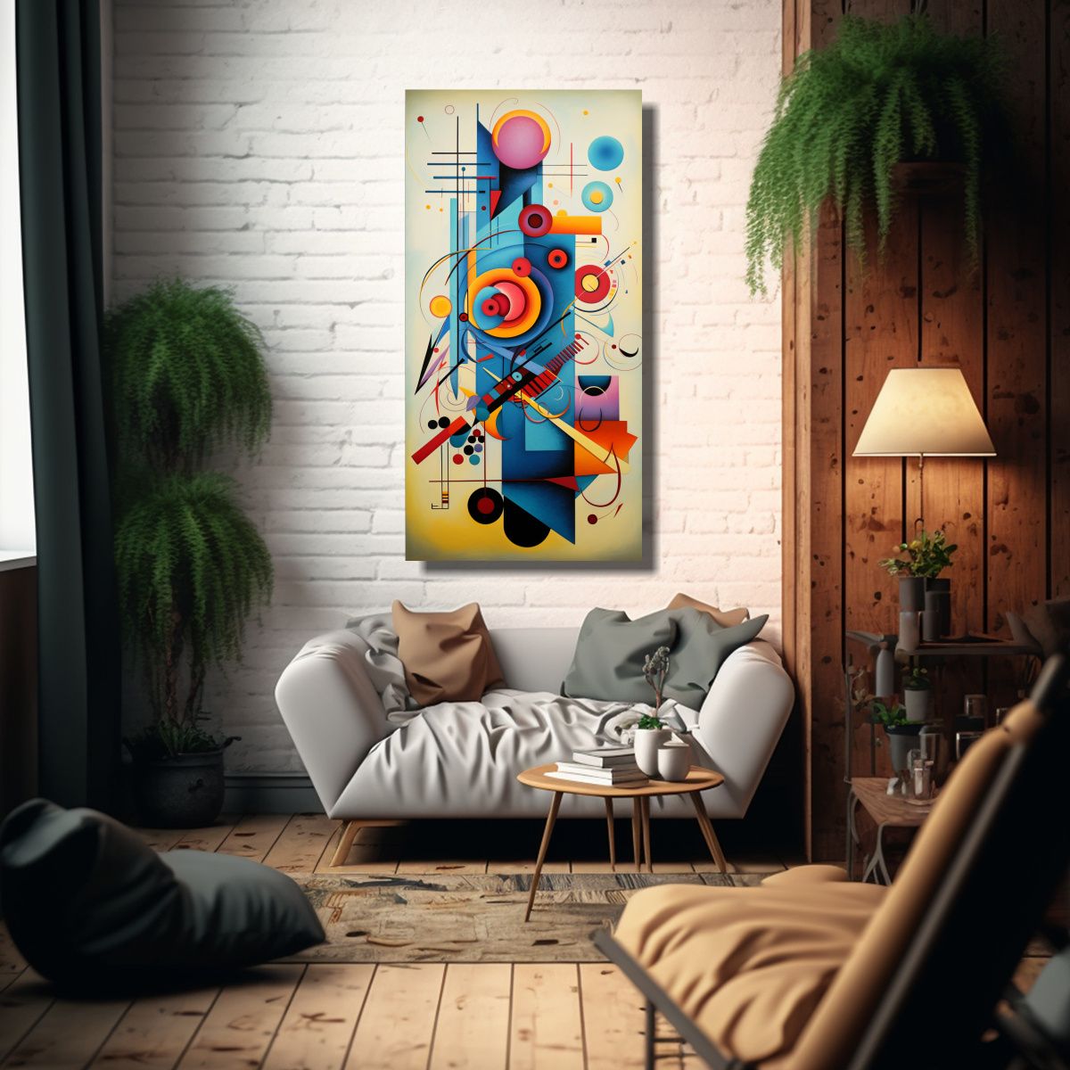GENERICO - Tela En Bastidor Imagen Estilo Kandinsky Arte 50x100 Cm