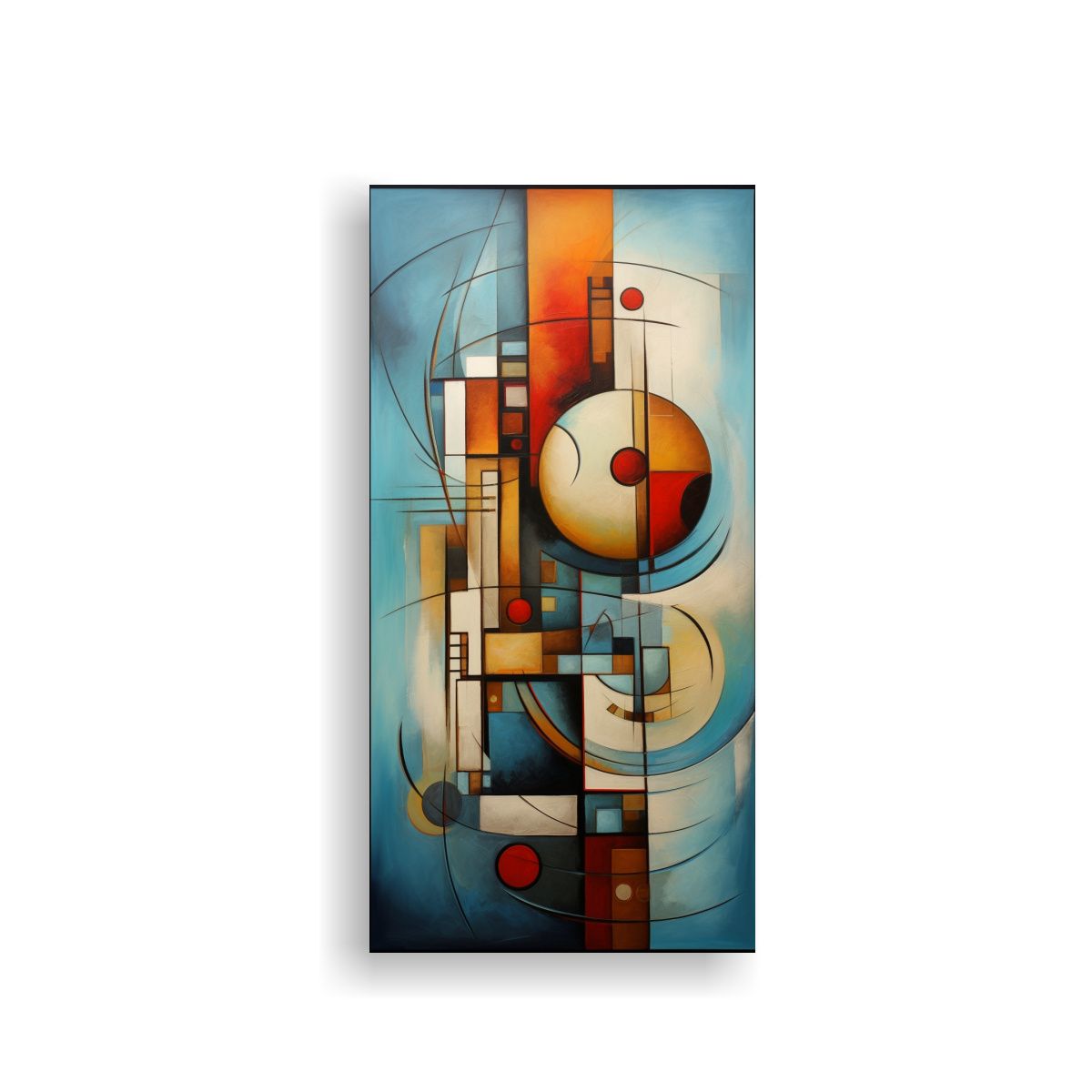 GENERICO - Cuadro Abstracto Con Marco Temática Abstracta 50x100 Cm