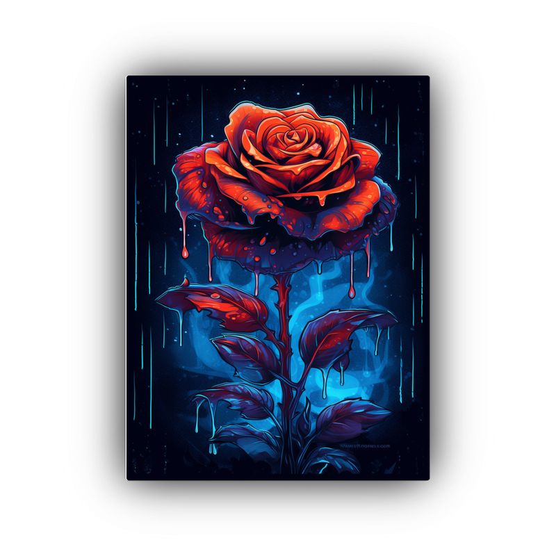 GENERICO - Pintura Decorativa Esquema Rosa Negra Gótica Con 80x120 Cm