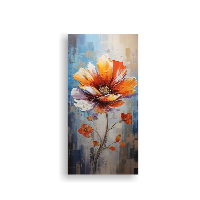 GENERICO - Pintura Floral Moderna En Lienzo Con Colores 80x160 Cm
