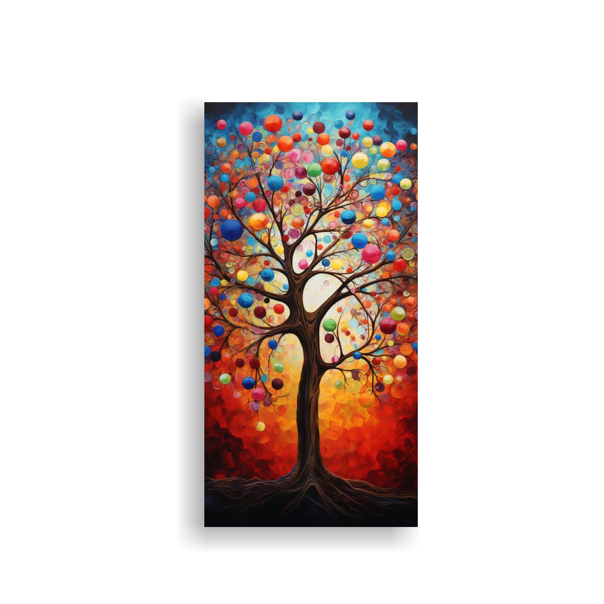 GENERICO - Pintura Abstracta De árbol De La Vida En Colores 20x40 Cm