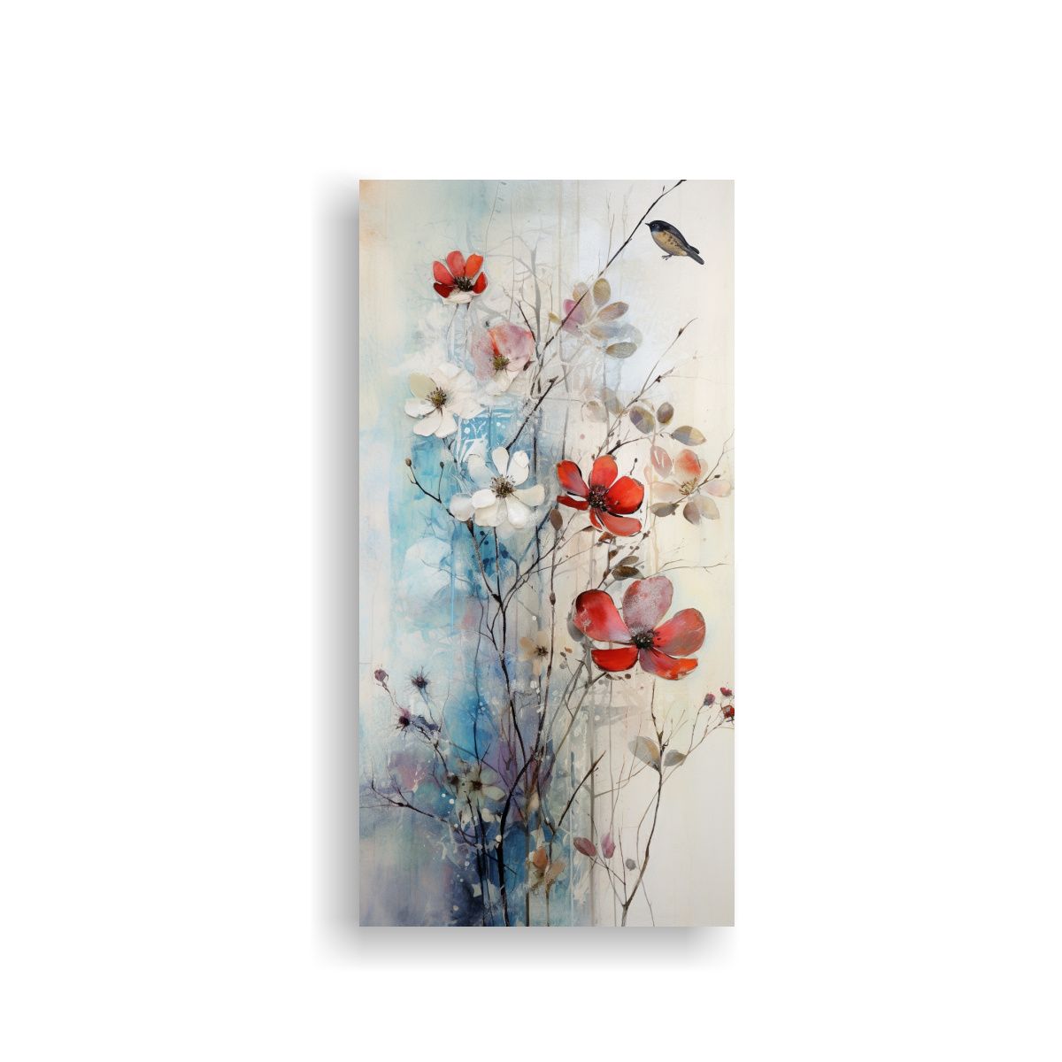 GENERICO - Pintura Mixta Botánica Vintage Con Líneas Finas 30x60 Cm