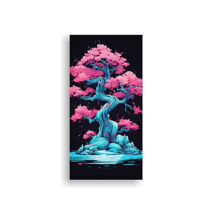 GENERICO - Cuadro Impreso De Tela De Árbol Bonsái En 80x160 Cm