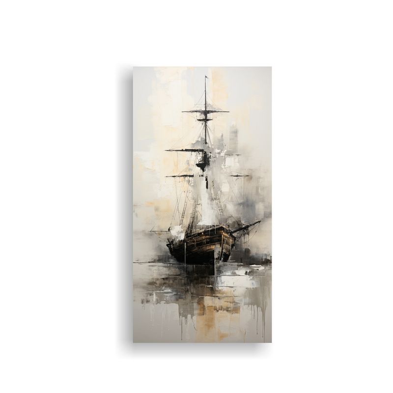 GENERICO - Pintura Abstracta Clásica De Arte Barco En 60x120 Cm