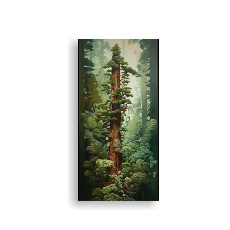 GENERICO - Pintura De Pared Vintage De Un Árbol De Secuoya 60x120 Cm