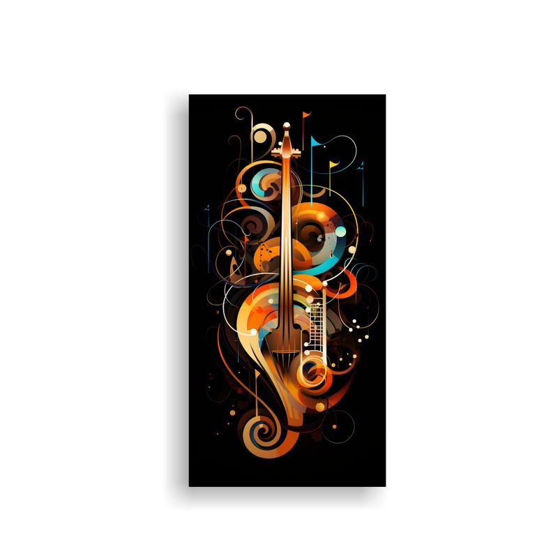GENERICO - Pintura Decorativa Abstracta De Notas Musicales 20x40 Cm