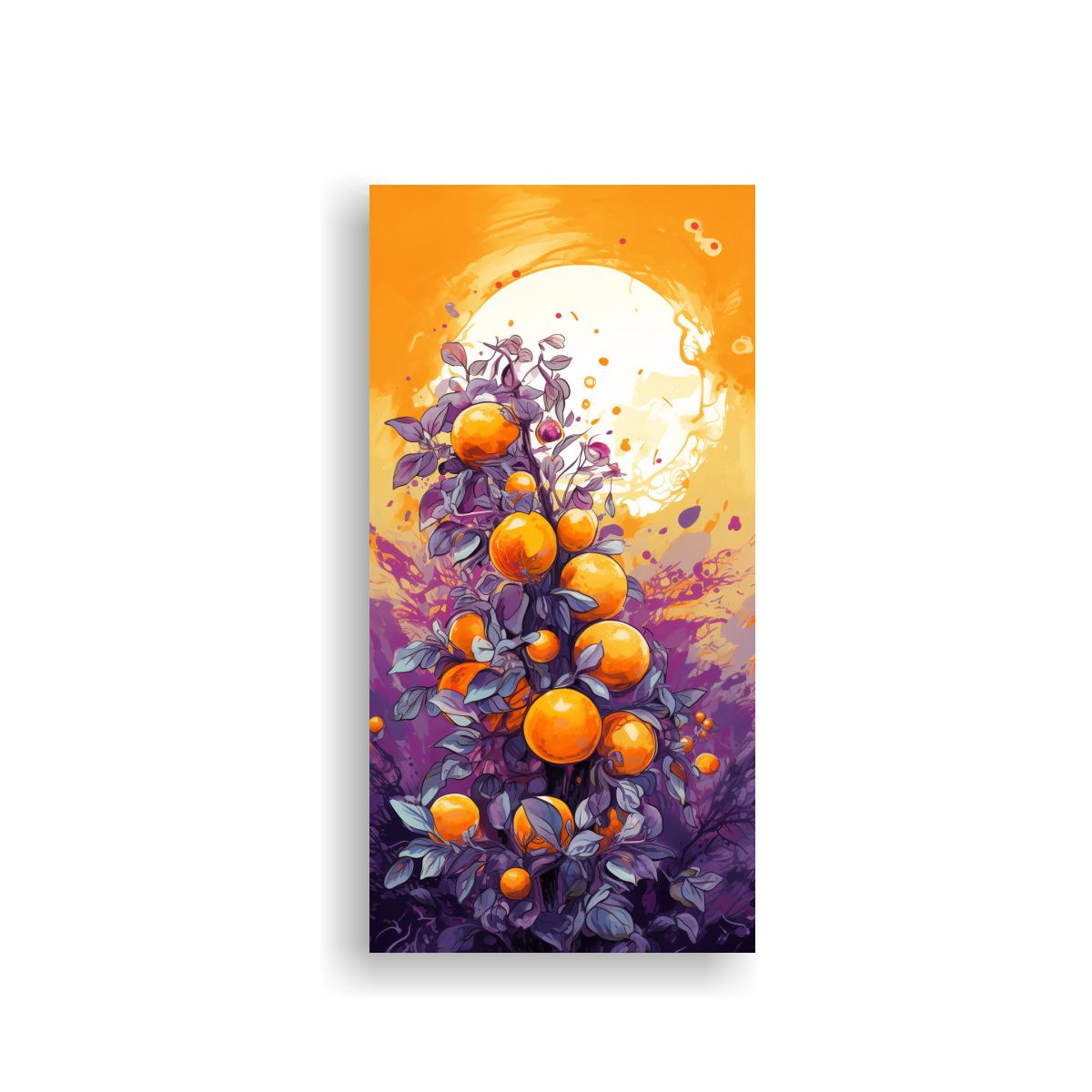 GENERICO - Paisaje Frutal En Tonos Púrpura Y Naranja Con 60x120 Cm