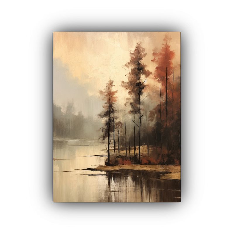 GENERICO - Cuadro Moderno Paisaje Otoñal Vintage Con Estilo 80x120 Cm
