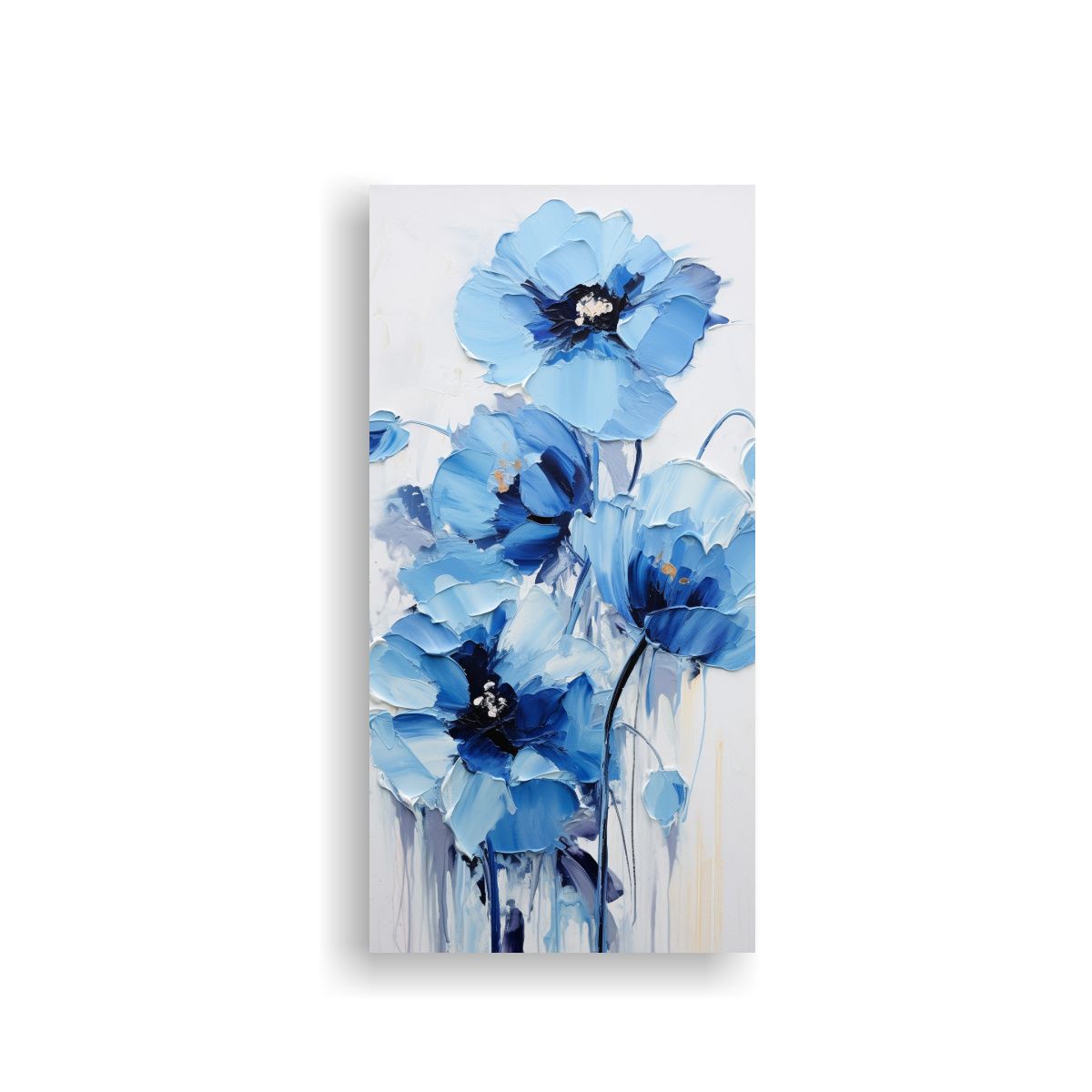 GENERICO - Cuadro Lienzo Arte Tela Reflejo Azul Pintura 50x100 Cm