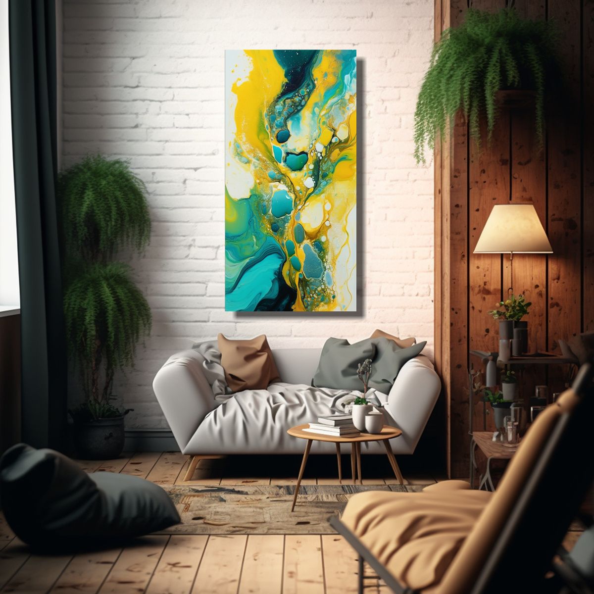 GENERICO - Pintura Decorativa China En Bastidor Técnica 60x120 Cm