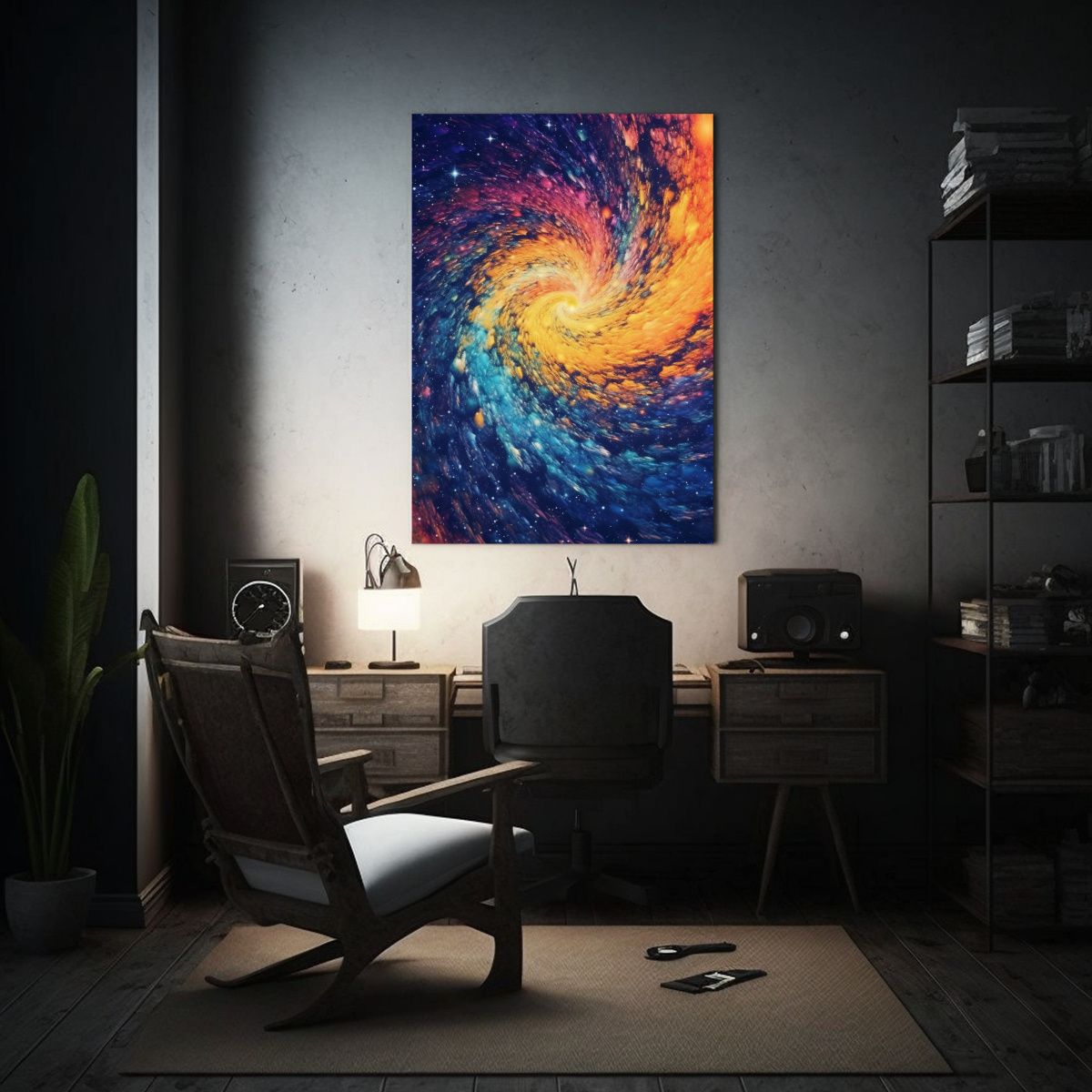 GENERICO - Lienzo De Tela Cuadro Única Espacio Vaporwave 80x120 Cm