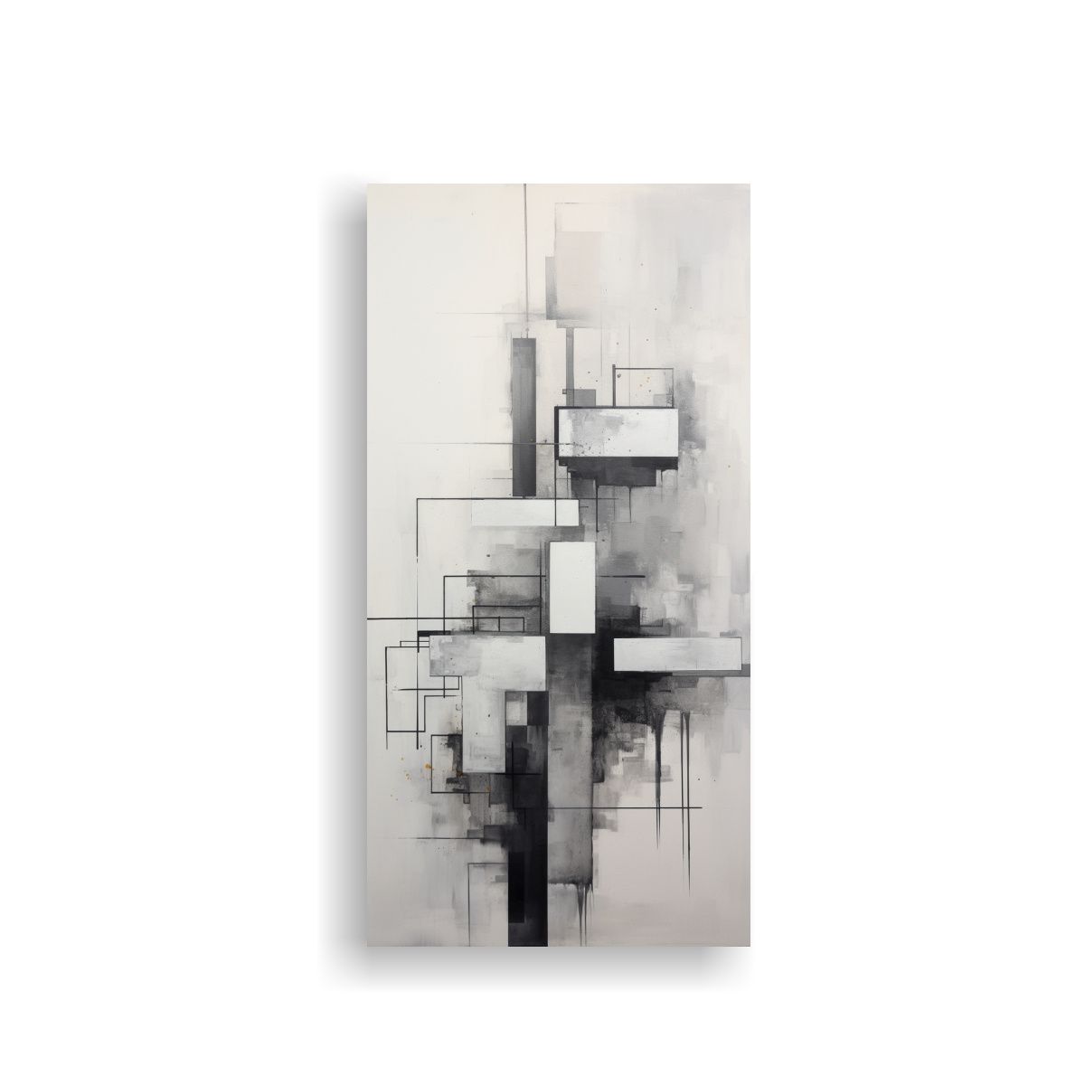 GENERICO - Cuadros Abstractos En Tonos Grises Para 40x80 Cm