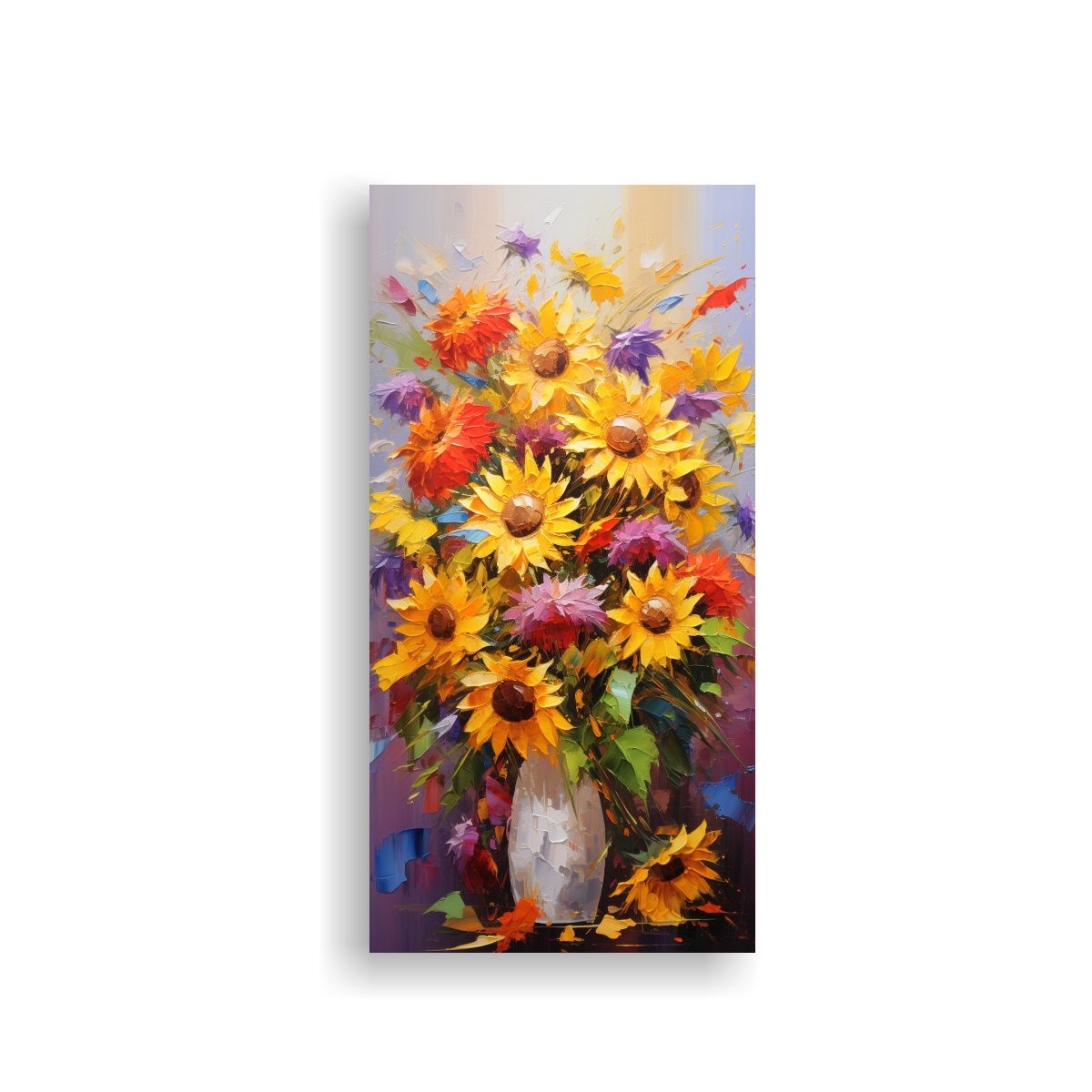 GENERICO - Pintura En Lienzo De Girasoles Clásica E 30x60 Cm.