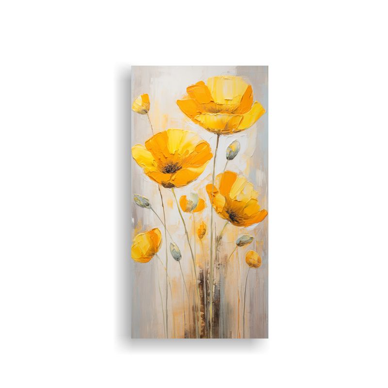 GENERICO - Cuadro Inspiración Culturar Amapolas Amarillas 70x140 Cm