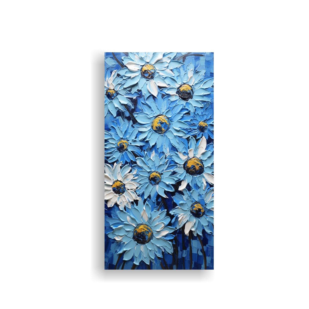 GENERICO - Cuadro Abstracto Azul Innovador De Girasoles Arte 40x80 Cm