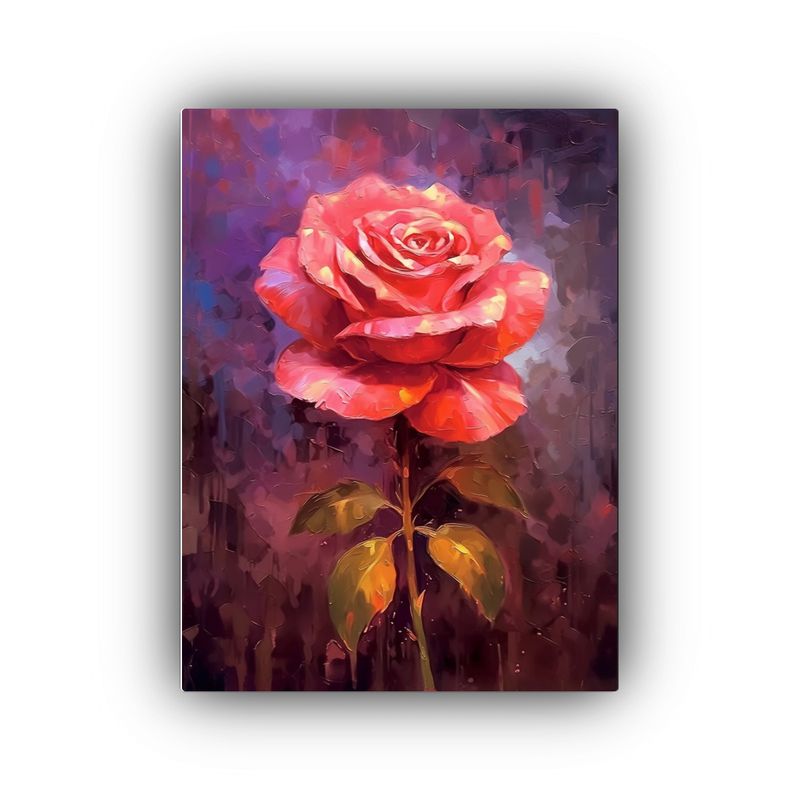 GENERICO - Cuadro De Composición De Una Rosa Roja Vibrante 80x120 Cm
