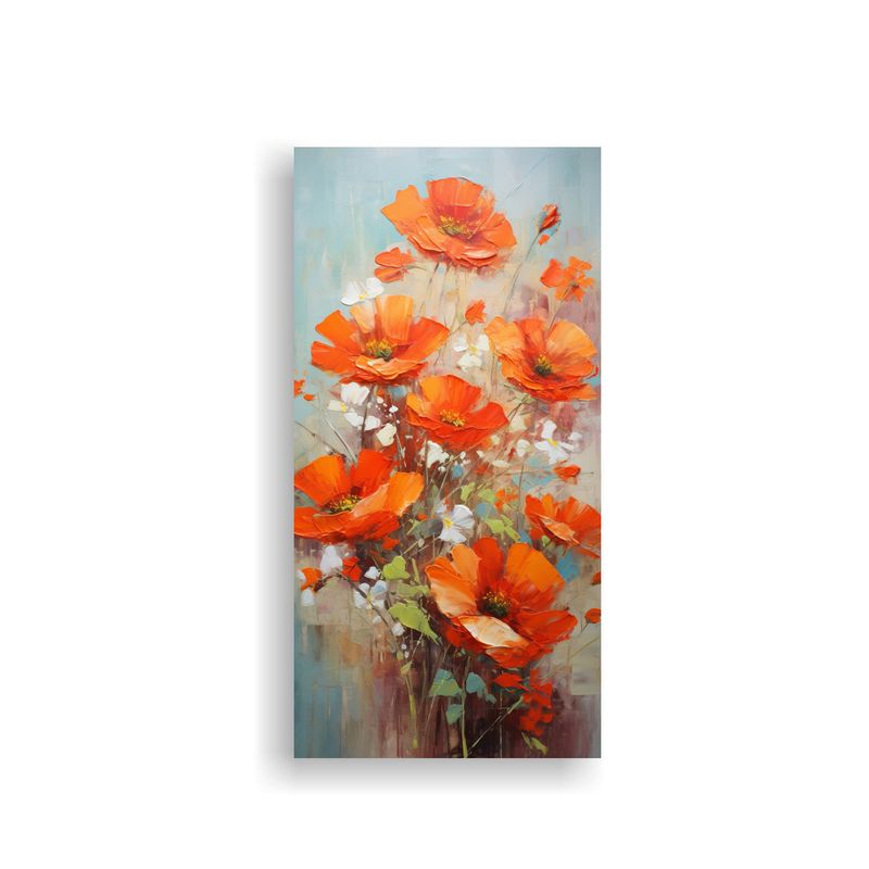 GENERICO - Pintura De Flores Intensas En Lienzo En Colores 20x40 Cm