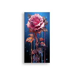 GENERICO - Cuadro Horizontal Mágico Lienzo De Goteo Cian 40x80 Cm