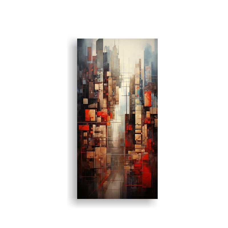 GENERICO - Cuadros Abstractos De Ciudades En Bastidor 80x160 Cm