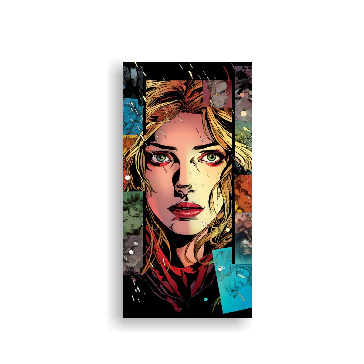 GENERICO - Cuadro Pop Art Mujer En Ambiente Vibrante De 30x60 Cm