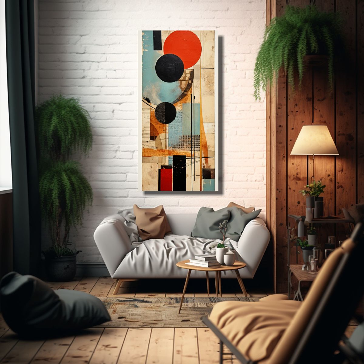 GENERICO - Cuadro Abstracto Enigmático Inspirado En 40x80 Cm