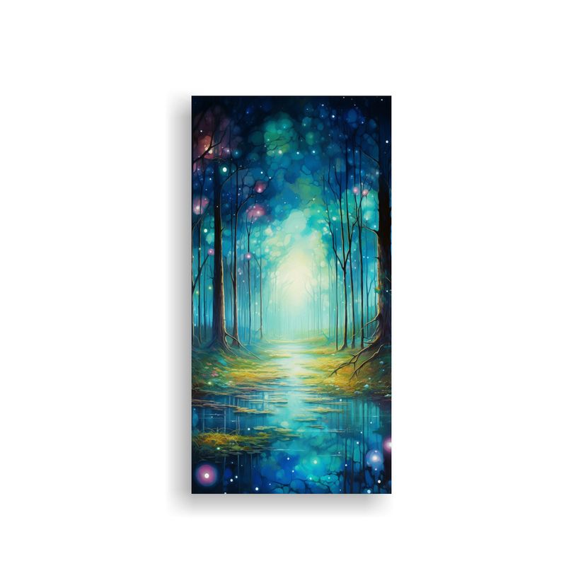 GENERICO - Arte Vertical Textura Bosque Encantado En Luces 40x80 Cm